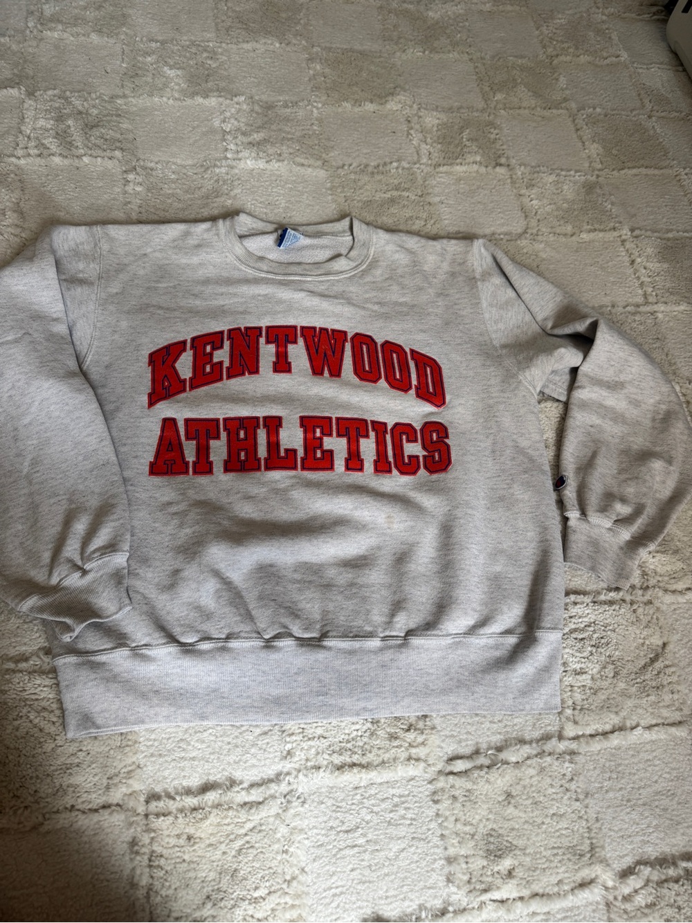 Vintage Champion Made in USA Kentwood Athletics Crewneck Sweatshirt Large 90s